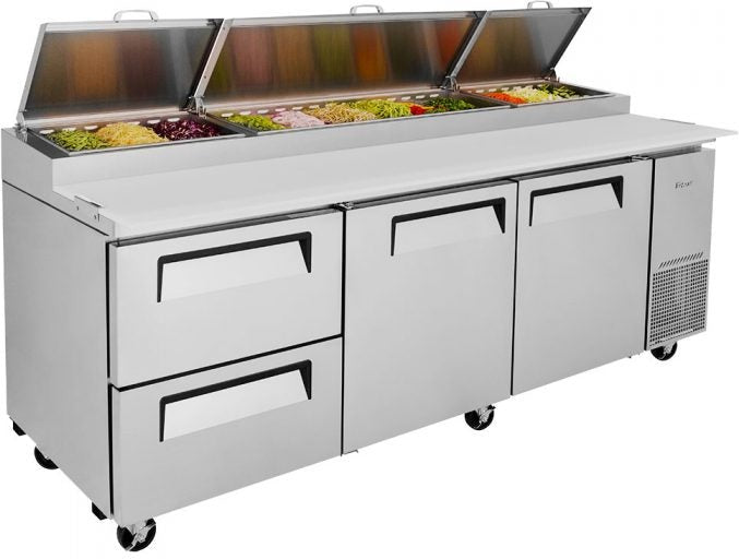 Turbo Air - 93" Pizza Prep Table with 2 Doors and 2 Drawers - TPR-93SD-D2-N (ETA 5-6 Weeks)