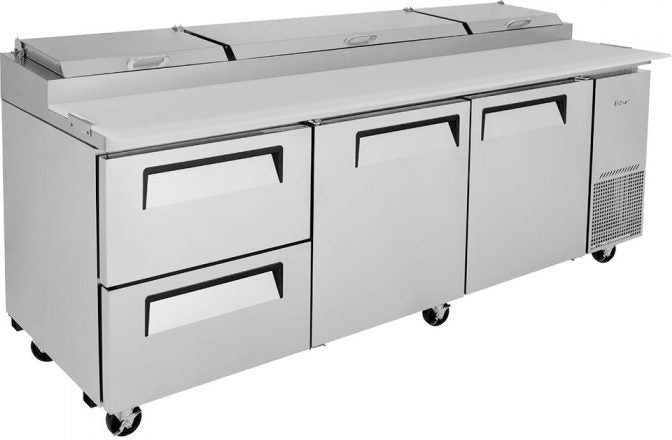 Turbo Air - 93" Pizza Prep Table with 2 Doors and 2 Drawers - TPR-93SD-D2-N (ETA 5-6 Weeks)