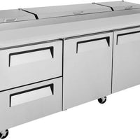 Turbo Air - 93" Pizza Prep Table with 2 Doors and 2 Drawers - TPR-93SD-D2-N (ETA 5-6 Weeks)