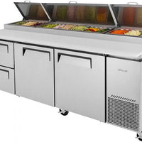Turbo Air - 93" Pizza Prep Table with 2 Doors and 2 Drawers - TPR-93SD-D2-N (ETA 5-6 Weeks)
