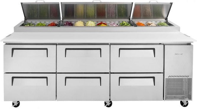 Turbo Air - 93" Pizza Prep Table with 6 Drawers - TPR-93SD-D6-N (ETA 5-6 Weeks)