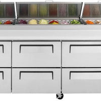 Turbo Air - 93" Pizza Prep Table with 6 Drawers - TPR-93SD-D6-N (ETA 5-6 Weeks)