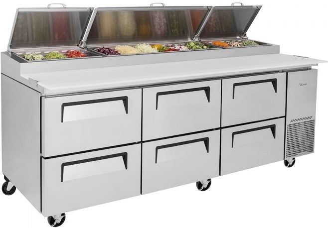 Turbo Air - 93" Pizza Prep Table with 6 Drawers - TPR-93SD-D6-N (ETA 5-6 Weeks)