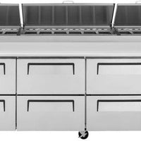 Turbo Air - 93" Pizza Prep Table with 6 Drawers - TPR-93SD-D6-N (ETA 5-6 Weeks)