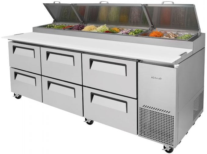 Turbo Air - 93" Pizza Prep Table with 6 Drawers - TPR-93SD-D6-N (ETA 5-6 Weeks)