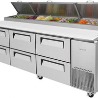 Turbo Air - 93" Pizza Prep Table with 6 Drawers - TPR-93SD-D6-N (ETA 5-6 Weeks)