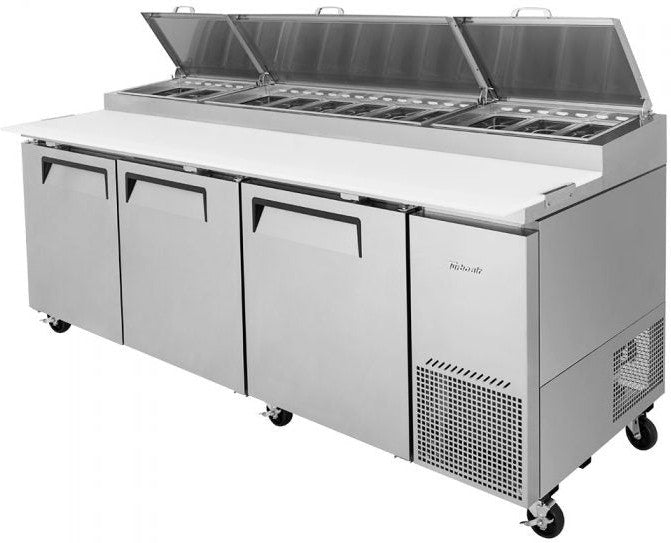 Turbo Air - 93" Super Deluxe Refrigerated Pizza Prep Table with 3 Solid Doors - TPR-93SD-N (ETA 5-6 Weeks)