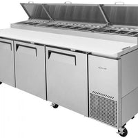 Turbo Air - 93" Super Deluxe Refrigerated Pizza Prep Table with 3 Solid Doors - TPR-93SD-N (ETA 5-6 Weeks)