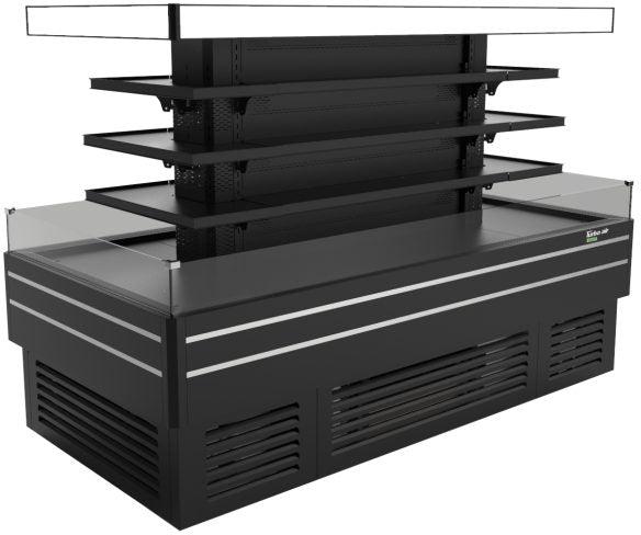 Turbo Air - 96.5" Black Island Display Self-Serve Refrigerated Merchandiser with 3 Tiers - TIOM-48CSCB-N (ETA 5-6 Weeks)