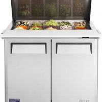 Turbo Air - E-Line 36.3" Two Door Mega Top Refrigerated Salad Prep Table - EST-36-15-N6 (ETA 5-6 Weeks)