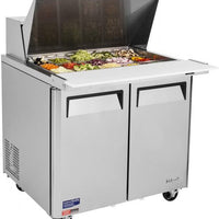 Turbo Air - E-Line 36.3" Two Door Mega Top Refrigerated Salad Prep Table - EST-36-15-N6 (ETA 5-6 Weeks)
