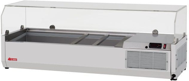 Turbo Air - E-Line 47" Stainless Steel Refrigerated Countertop Salad Prep Table with Clear Hood - CTST-1200G-13-N (ETA 5-6 Weeks)