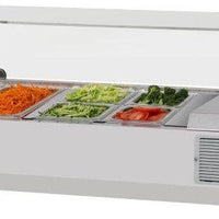 Turbo Air - E-Line 47" Stainless Steel Refrigerated Countertop Salad Prep Table with Clear Hood - CTST-1200G-13-N (ETA 5-6 Weeks)