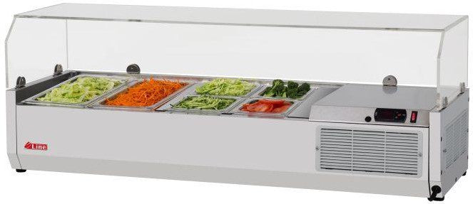 Turbo Air - E-Line 47" Stainless Steel Refrigerated Countertop Salad Prep Table with Clear Hood - CTST-1200G-13-N (ETA 5-6 Weeks)