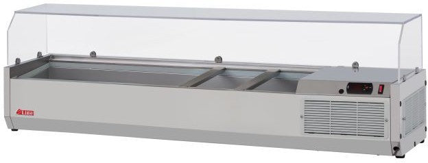 Turbo Air - E-Line 48" Stainless Steel Refrigerated Countertop Salad Prep Table with Clear Hood - CTST-1200G-N (ETA 5-6 Weeks)