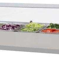 Turbo Air - E-Line 48" Stainless Steel Refrigerated Countertop Salad Prep Table with Clear Hood - CTST-1200G-N (ETA 5-6 Weeks)