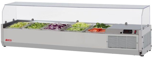 Turbo Air - E-Line 48" Stainless Steel Refrigerated Countertop Salad Prep Table with Clear Hood - CTST-1200G-N (ETA 5-6 Weeks)