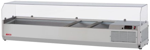 Turbo Air - E-Line 60" Stainless Steel Refrigerated Countertop Salad Prep Table with Clear Hood - CTST-1500G-N (ETA 5-6 Weeks)