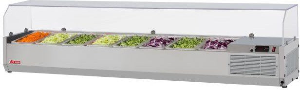 Turbo Air - E-Line 72" Stainless Steel Refrigerated Countertop Salad Prep Table with Clear Hood - CTST-1800G-N (ETA 5-6 Weeks)