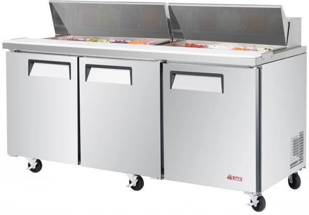 Turbo Air - E-line 72.6" Three Section Sandwich/Salad Unit with 3 Adjustable PE Coated Wire Shelves - EST-72-N-V (ETA 5-6 Weeks)