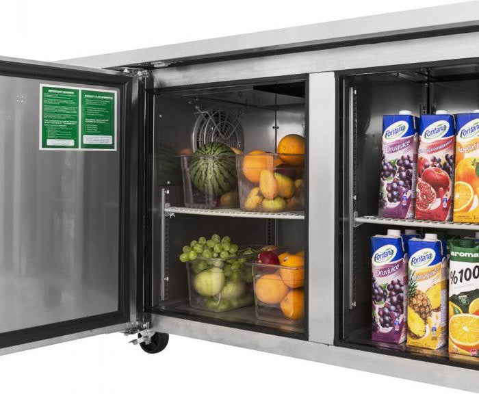 Turbo Air - J Series 60" Narrow Undercounter Refrigerator with Side Mounted Compressor and 2 Solid Doors - JUR-60S-N6 (ETA 5-6 Weeks)