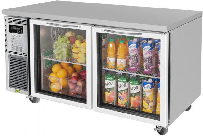 Turbo Air - J Series 60" Undercounter Refrigerator with Side Mounted Compressor with 2 Glass Doors - JUR-60-G-N (ETA 5-6 Weeks)