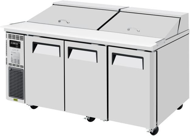 Turbo Air - J Series 70.6" Silver Three-Section Sandwich/Salad Unit with Front Air Intake - JST-72-N (ETA 5-6 Weeks)