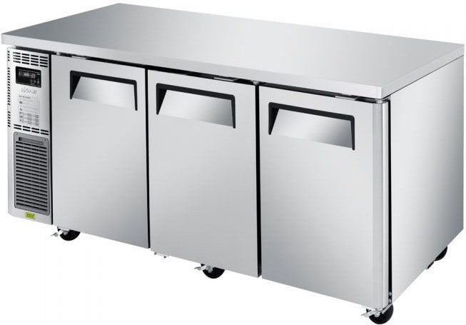 Turbo Air - J Series 72" Narrow Undercounter Refrigerator with Side Mounted Compressor and 3 Solid Doors - JUR-72S-N6 (ETA 5-6 Weeks)