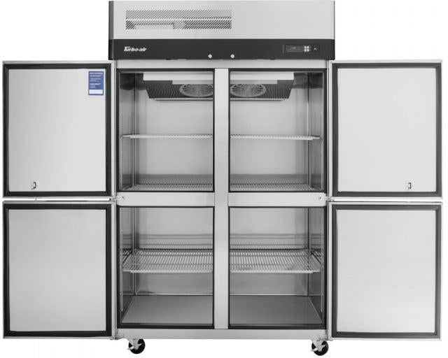 Turbo Air - M3 51.6" Reach-in 4 Half Hinged Solid Doors Refrigerator with 6 PE Coated Wire Shelves - M3R47-4-N (ETA 5-6 Weeks)