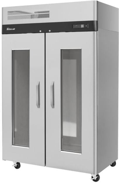 Turbo Air - M3 51.6" Reach-in Two Glass Window Doors Refrigerator with 6 PE Coated Wire Shelvess - M3R47-2-G-N (ETA 5-6 Weeks)