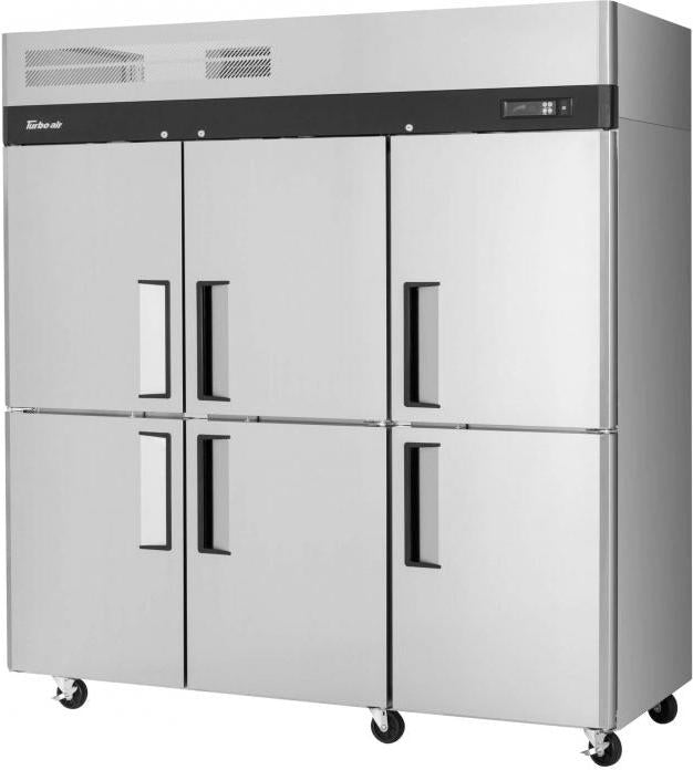 Turbo Air - M3 77.75" Reach-in Three-Section Freezer with 9 PE Coated Wire Shelves - M3F72-6-N (ETA 5-6 Weeks)