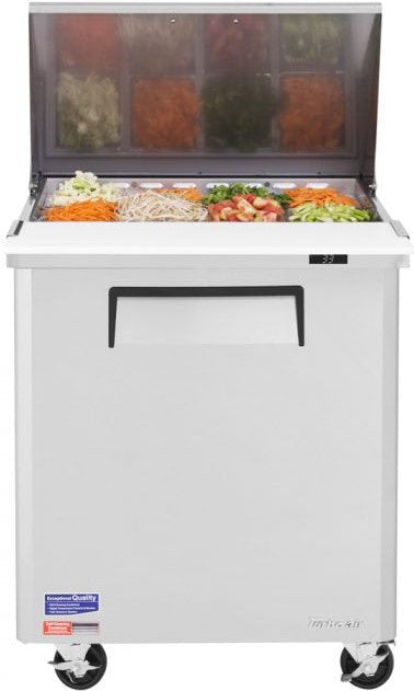 Turbo Air - M3 Series 28" Mega Top Stainless Steel Refrigerated Sandwich Prep Table with 1 Door - MST-28-12-N (ETA 5-6 Weeks)