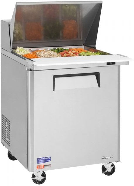 Turbo Air - M3 Series 28" Mega Top Stainless Steel Refrigerated Sandwich Prep Table with 1 Door - MST-28-12-N (ETA 5-6 Weeks)