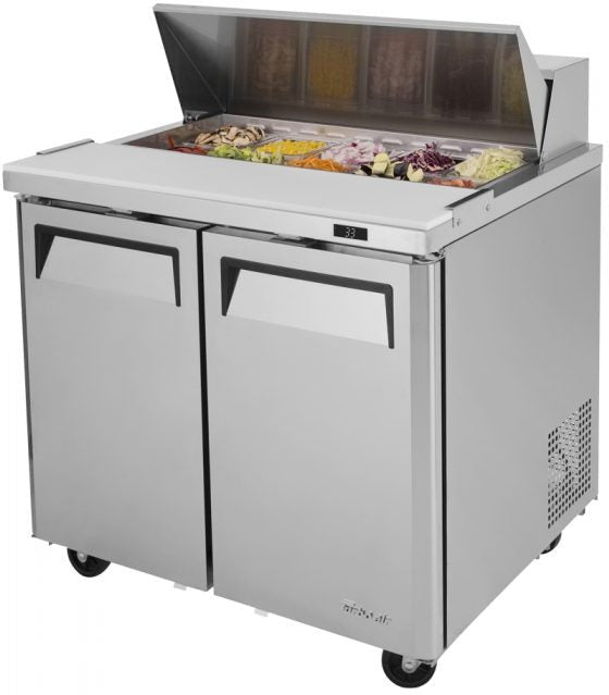 Turbo Air - M3 Series 36" 2 Door Stainless Steel Refrigerated Sandwich Prep Table - MST-36-N6 (ETA 5-6 Weeks)