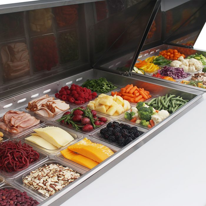 Turbo Air - M3 Series 72" Mega Top Stainless Steel Refrigerated Sandwich Prep Table with 3 Doors - MST-72-30-N (ETA 5-6 Weeks)