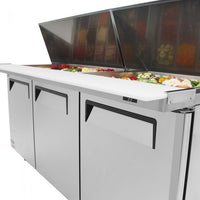 Turbo Air - M3 Series 72" Mega Top Stainless Steel Refrigerated Sandwich Prep Table with 3 Doors - MST-72-30-N (ETA 5-6 Weeks)