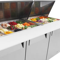 Turbo Air - M3 Series 72" Mega Top Stainless Steel Refrigerated Sandwich Prep Table with 3 Doors - MST-72-30-N (ETA 5-6 Weeks)