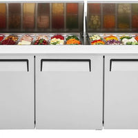 Turbo Air - M3 Series 72" Mega Top Stainless Steel Refrigerated Sandwich Prep Table with 3 Doors - MST-72-30-N (ETA 5-6 Weeks)