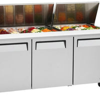 Turbo Air - M3 Series 72" Mega Top Stainless Steel Refrigerated Sandwich Prep Table with 3 Doors - MST-72-30-N (ETA 5-6 Weeks)