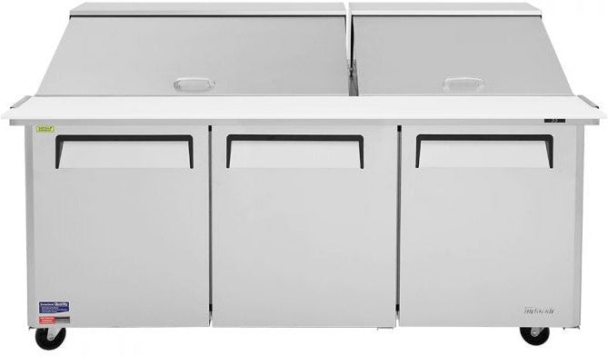 Turbo Air - M3 Series 72" Mega Top Stainless Steel Refrigerated Sandwich Prep Table with 3 Doors - MST-72-30-N (ETA 5-6 Weeks)