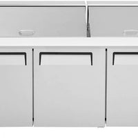 Turbo Air - M3 Series 72" Mega Top Stainless Steel Refrigerated Sandwich Prep Table with 3 Doors - MST-72-30-N (ETA 5-6 Weeks)