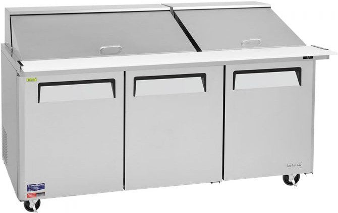 Turbo Air - M3 Series 72" Mega Top Stainless Steel Refrigerated Sandwich Prep Table with 3 Doors - MST-72-30-N (ETA 5-6 Weeks)