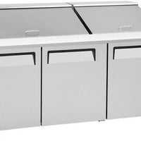 Turbo Air - M3 Series 72" Mega Top Stainless Steel Refrigerated Sandwich Prep Table with 3 Doors - MST-72-30-N (ETA 5-6 Weeks)