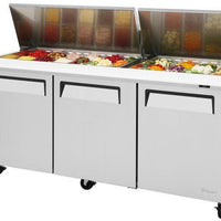 Turbo Air - M3 Series 72" Mega Top Stainless Steel Refrigerated Sandwich Prep Table with 3 Doors - MST-72-30-N (ETA 5-6 Weeks)