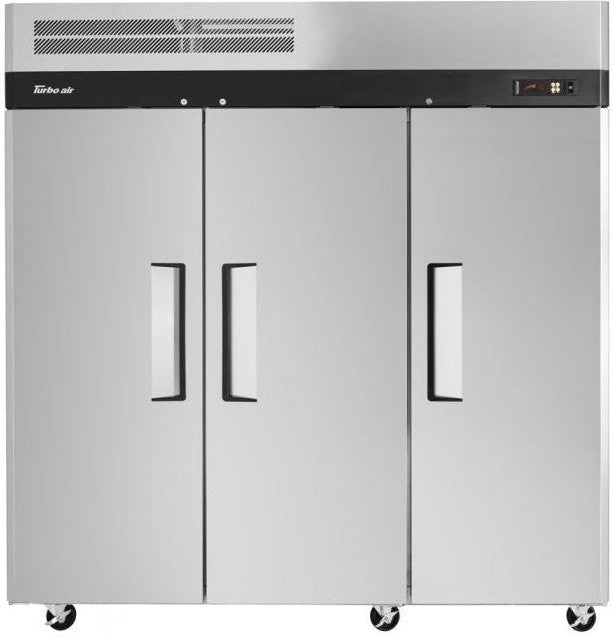 Turbo Air - M3 Series 78" Solid Door Stainless Steel Reach-In Refrigerator with 3 Solid Doors - M3R72-3-N (ETA 5-6 Weeks)