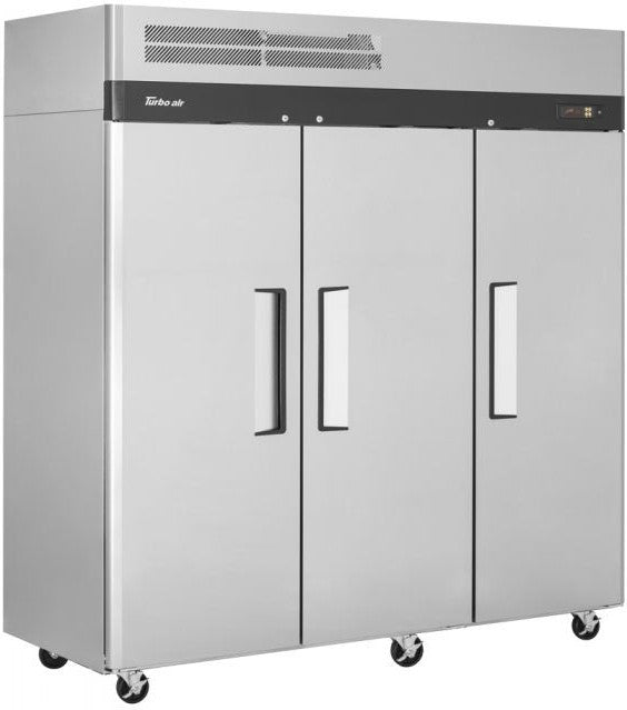Turbo Air - M3 Series 78" Solid Door Stainless Steel Reach-In Refrigerator with 3 Solid Doors - M3R72-3-N (ETA 5-6 Weeks)