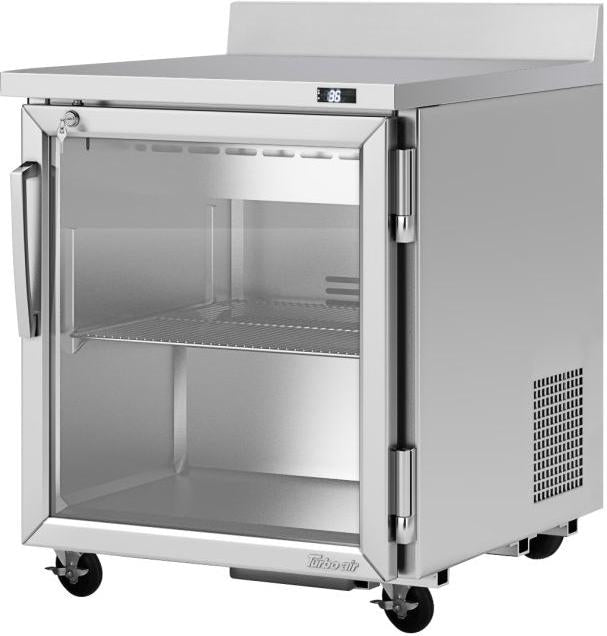 Turbo Air - PRO Series 27.5" Silver One-Section Worktop Refrigerator with 1 Wire Shelf - PWR-28-G-N (ETA 5-6 Weeks)