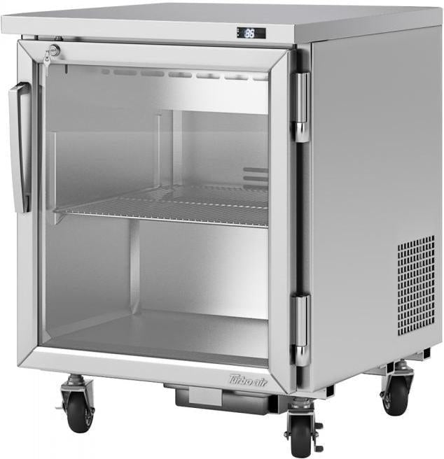 Turbo Air - PRO Series 27.5" Silver One Swing Door Undercounter Freezer with One Shelves - PUR-28-G-N (ETA 5-6 Weeks)
