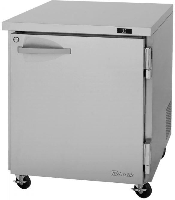 Turbo Air - PRO Series 27.5" Silver One Swing Solid Door Undercounter Freezer with One Shelves - PUR-28-N (ETA 5-6 Weeks)
