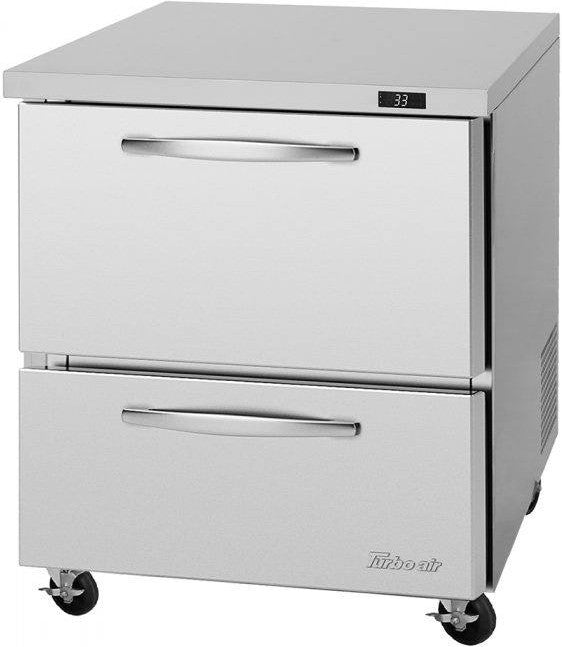 Turbo Air - PRO Series 27.5" Undercounter Refrigerator with 2 Drawers - PUR-28-D2-N (ETA 5-6 Weeks)